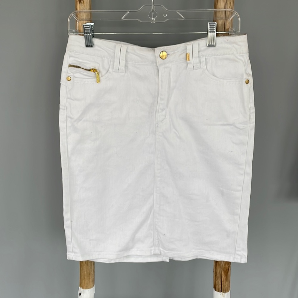 Max Jeans White Denim Skirt